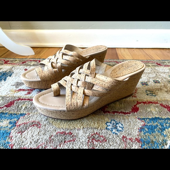 Donald J. Pliner Shoes - Donald J Pliner Flore Cork Strappy Wedge Sandals